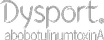 Dysport branding and product information logo.